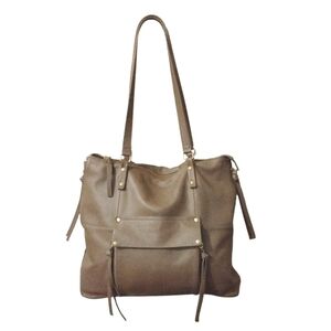 Kooba Gray/Taupe Leather Contemporary Travel Organizer Shoulder Bag